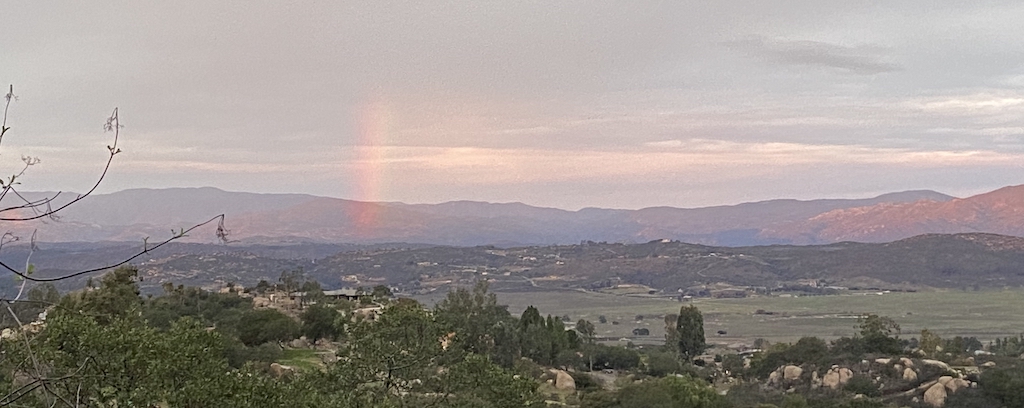 Rainbow across canyon near San Diego